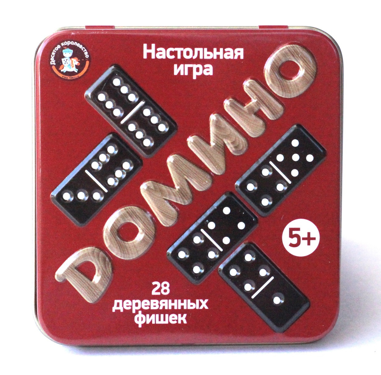 Игра настольная деревянная "Домино" (жестяная коробочка) арт.02990 - фото 1 - id-p202744068