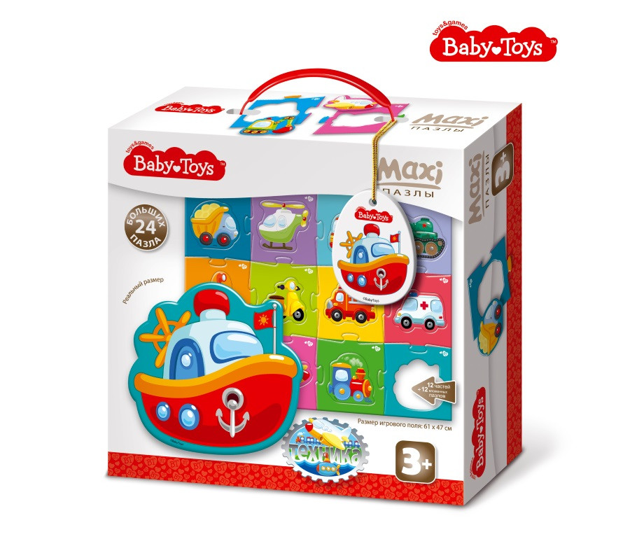 Пазлы MAXI "Техника" 24 эл BABY TOYS (поле 61х47см), арт. 02510