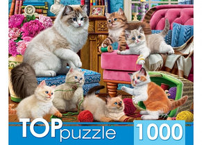 TOPpuzzle. ПАЗЛЫ 1000 элементов. ХТП1000-2158 Озорные котята