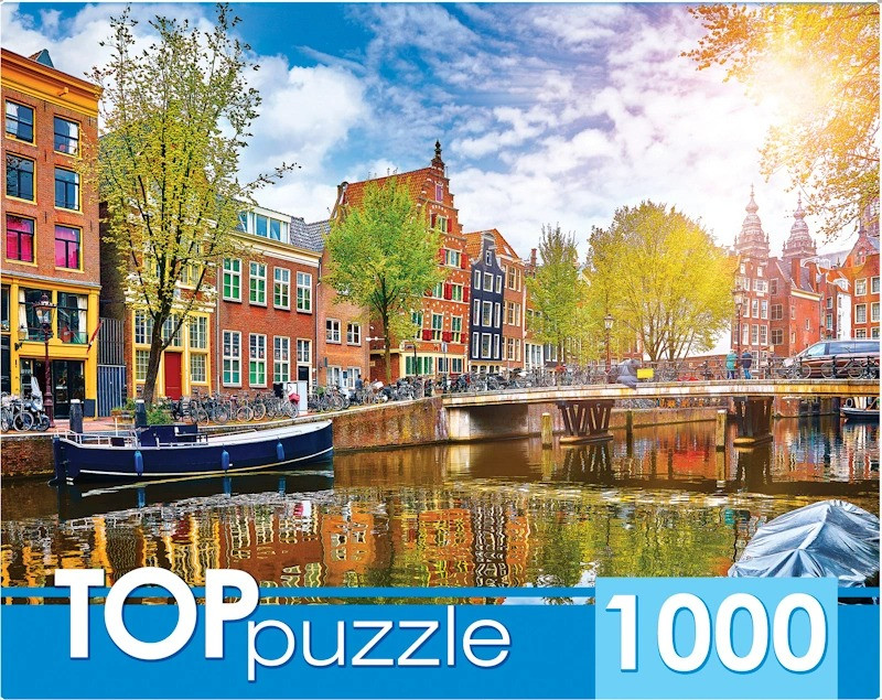 TOPpuzzle. ПАЗЛЫ 1000 элементов. Солнечный канал в Амстердаме, арт. ГИТП1000-4139