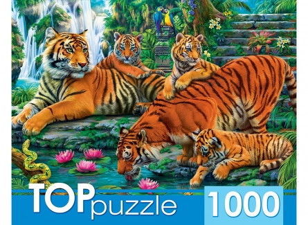 TOPpuzzle. ПАЗЛЫ 1000 элементов. Семейство тигров. арт. ХТП1000-2160