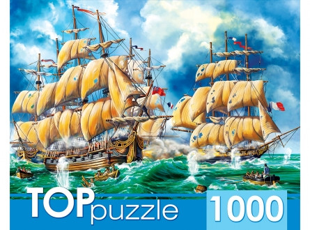 TOPpuzzle. ПАЗЛЫ 1000 элементов. Битва кораблей. Арт. ХТП1000-2175