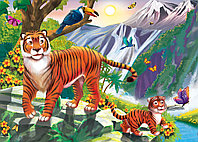 Гелевая мозаика 19х26 см. Дружелюбные тигры (Арт. М-1398)