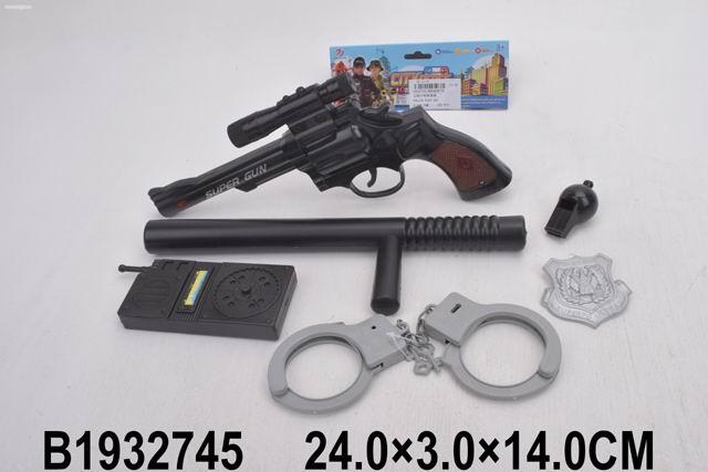 Набор полицейского (24 см) "Урон" (револьвер,наручники,дубинка,рация,свисток). Арт. RC-1932745 - фото 1 - id-p202744498