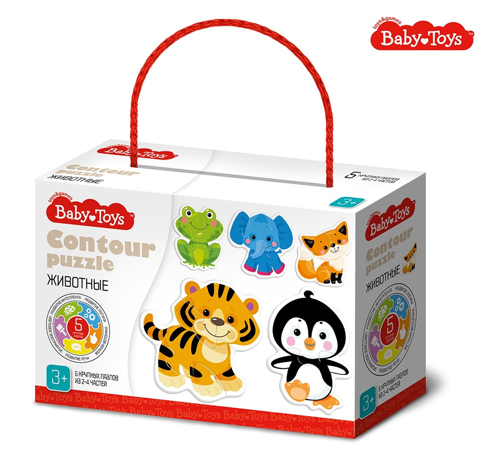 Пазлы контурные "Животные" Baby Toys, арт. 04117