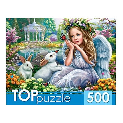 TOPpuzzle. ПАЗЛЫ 500 элементов. ХТП500-4238 АНГЕЛОЧЕК И КРОЛИКИ