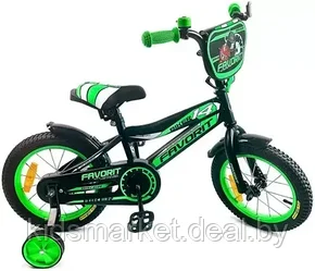 Детский велосипед Favorit Biker 14 (черно-зеленый, 2020)