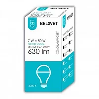 Лампа Белсвет LED-M A60 7W 4000K Е27 К