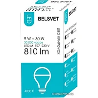 Лампа Белсвет LED-M A60 9W 4000K Е27 К