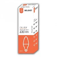 Лампа Белсвет LED-M С37 7 W 3000 K E27 К