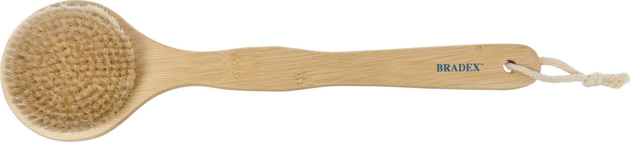 Щётка для сухого массажа из бамбука с щетиной кабана с ручкой 39 см - фото 2 - id-p202743630