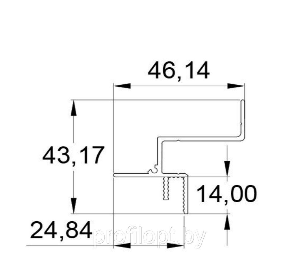 Теневой профиль для гипсокартонных потолков с подсветкой (рассеивателем) ПР-22 - фото 2 - id-p202750392