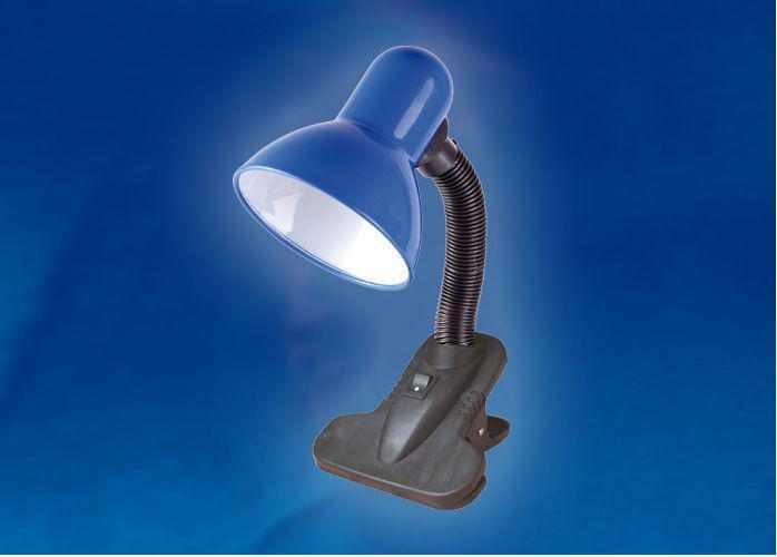 Настольная лампа на прищепке UNIEL 09406 TLI-222 синий светильник для школьника - фото 1 - id-p202726949