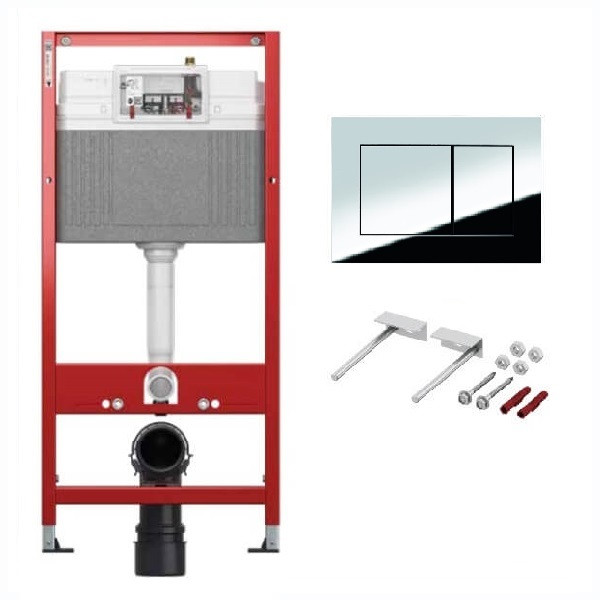 Инсталляция для унитаза TЕСЕbase 9400407 с хромированной кнопкой Тecenow - фото 1 - id-p202750337