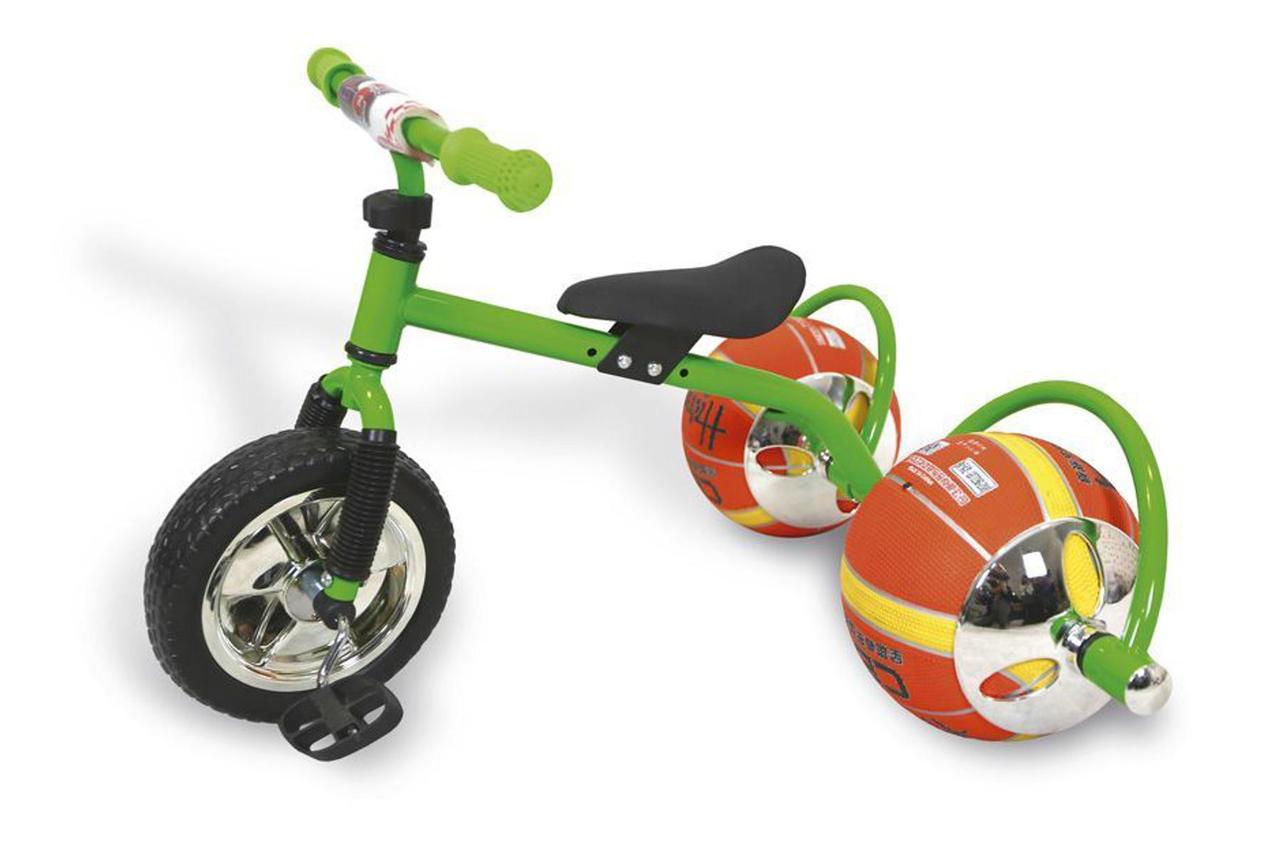 Велосипед с колесами в виде мячей «БАСКЕТБАЙК» зелёный - фото 1 - id-p202751003