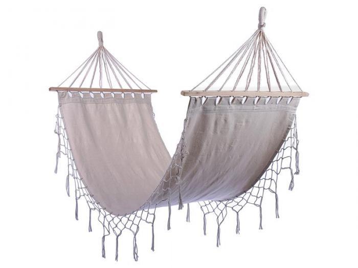 Тканевый подвесной гамак-кровать для дачи сада отдыха дома Maclay 3941086 туристический уличный с бахрамой - фото 1 - id-p202613402