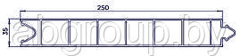 Пластиковая перегородочная панель толщиной 35 мм, шириной 250 мм для набора ограждения высотой 750мм, фото 2