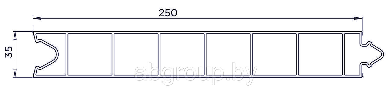 Пластиковая перегородочная панель толщиной 35 мм, шириной 250 мм для набора ограждения высотой 750мм - фото 2 - id-p34193648