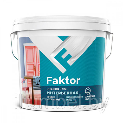 Краска FAKTOR интерьерная белая 6кг, фото 2