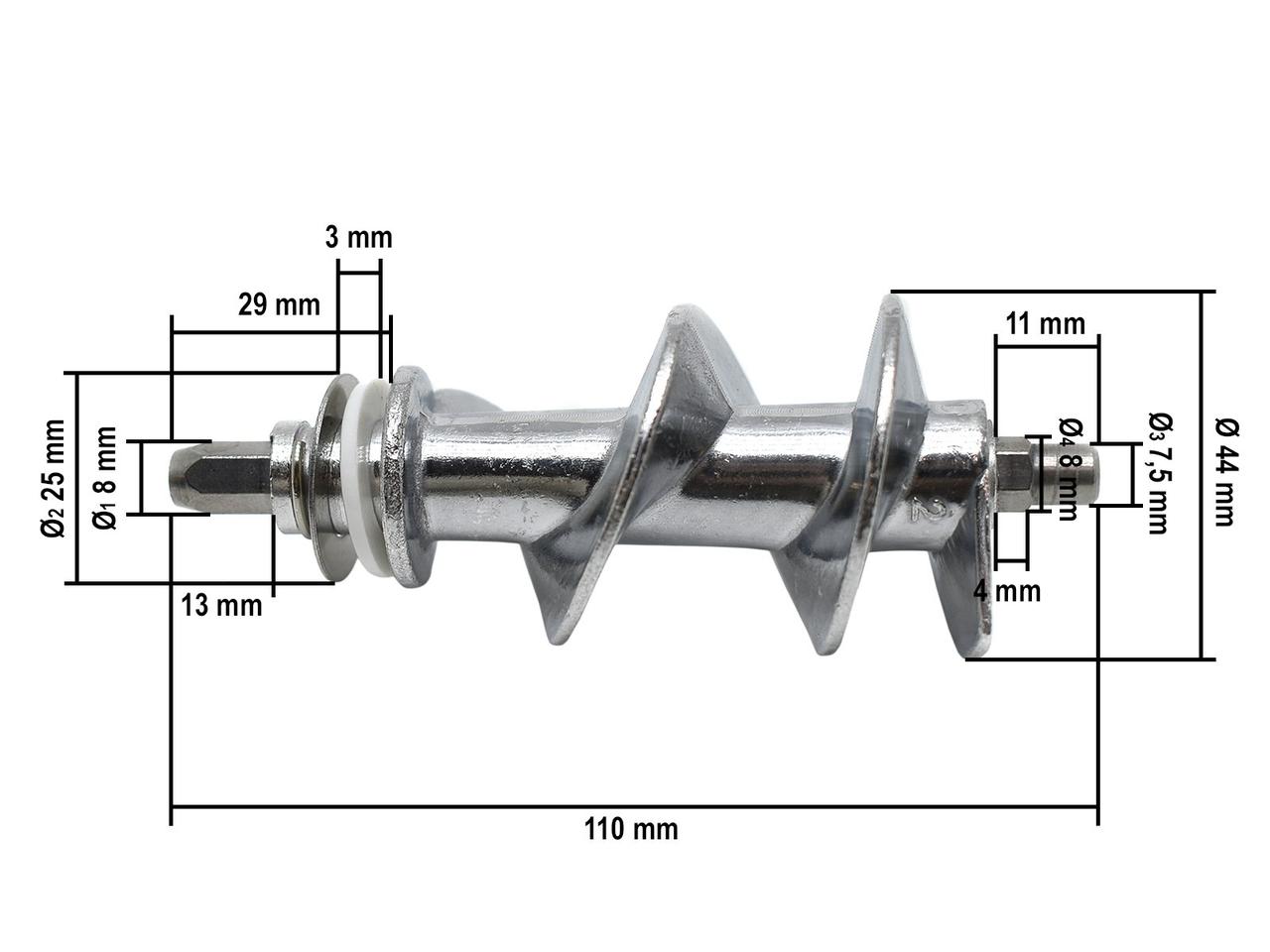 Шнек для мясорубки Redmond RHB-1229/Polaris PMG-1828 - SS-1530000259 MS-651184