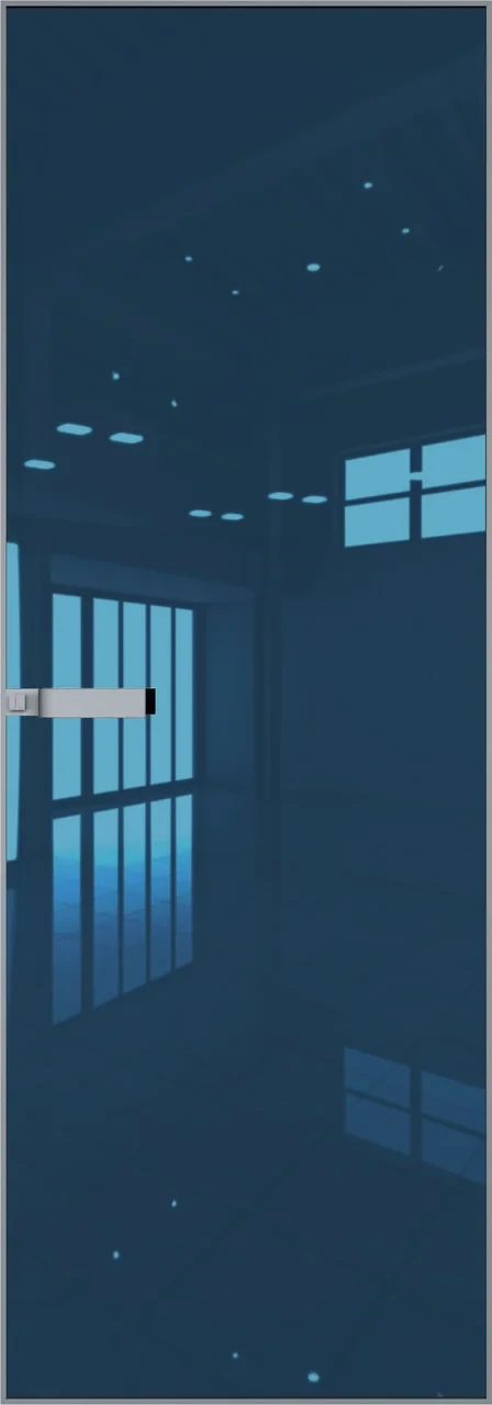 Скрытые двери на алюминиевом каркасе отделка стекло с узором. синий - фото 1 - id-p202753720