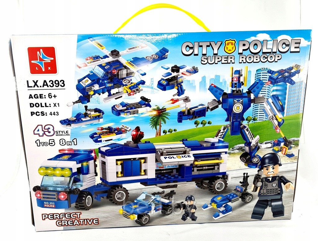 LX.A393 Конструктор City "Городская полиция", Аналог LEGO, 443 детали - фото 4 - id-p202753784