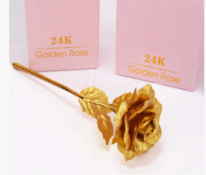 Золотая роза в подарочной коробке - фото 3 - id-p202758904