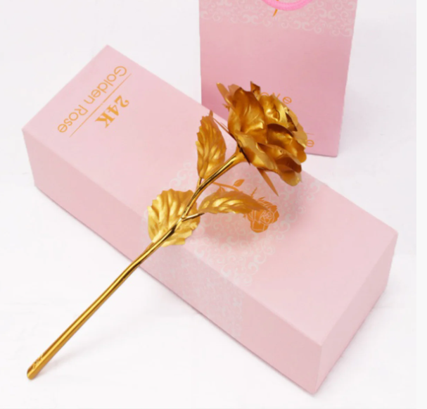 Золотая роза в подарочной коробке - фото 4 - id-p202758904