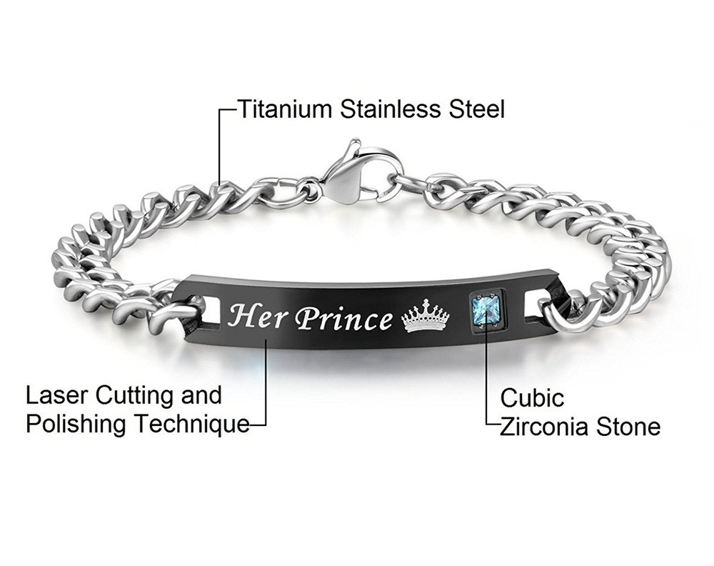 Парные браслеты с гравировкой "Его Принцесса - Ее Принц" - фото 5 - id-p85597225