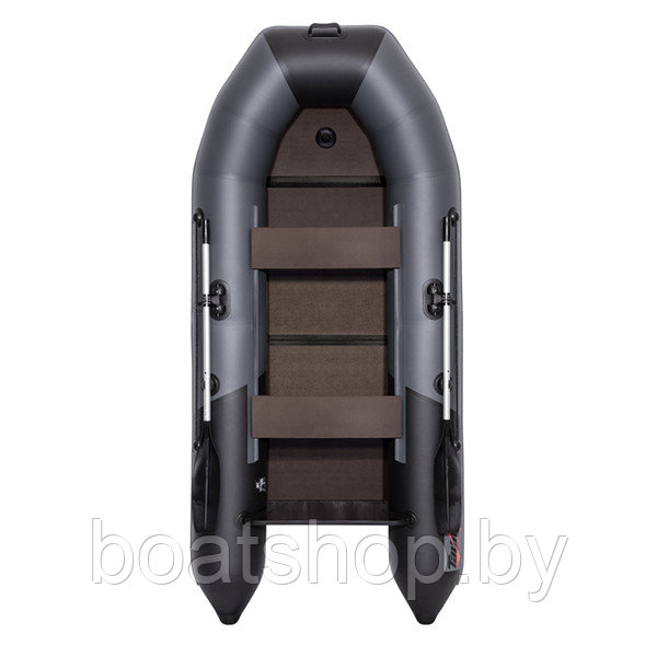 Надувная моторно-килевая лодка Таймень NX 2850 Слань-книжка киль "Комби" графит/черный
