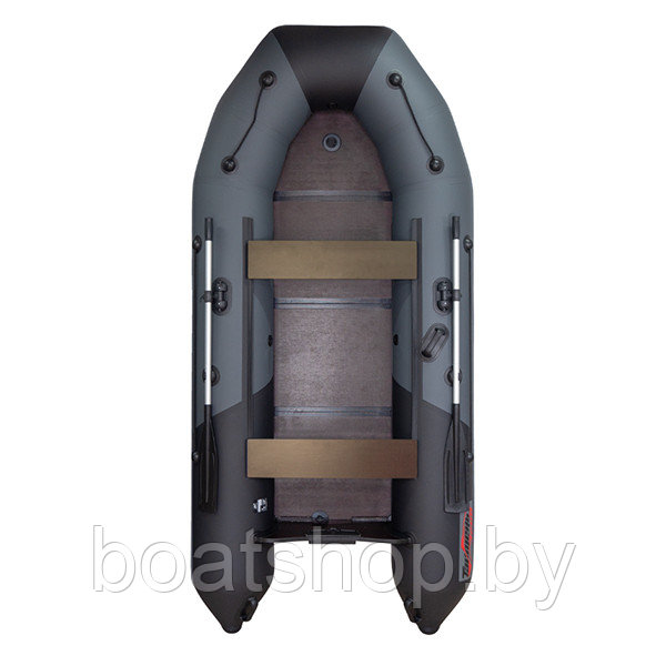 Надувная моторно-килевая лодка Таймень NX 3200 Слань-книжка киль "Комби" графит/черный - фото 1 - id-p202784001