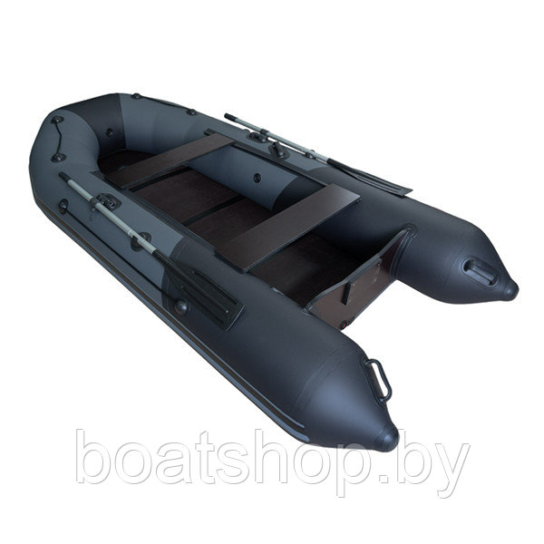 Надувная моторно-килевая лодка Таймень NX 3200 Слань-книжка киль "Комби" графит/черный - фото 3 - id-p202784001