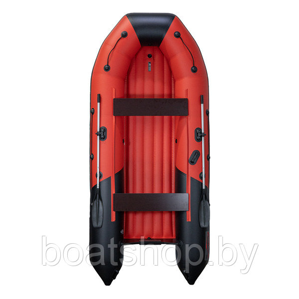 Надувная моторно-килевая лодка Таймень NX 3400 НДНД PRO красный/черный