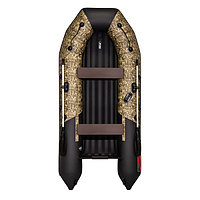 Надувная моторно-килевая лодка Таймень NX 3400 НДНД PRO камуфляж камыш/черный