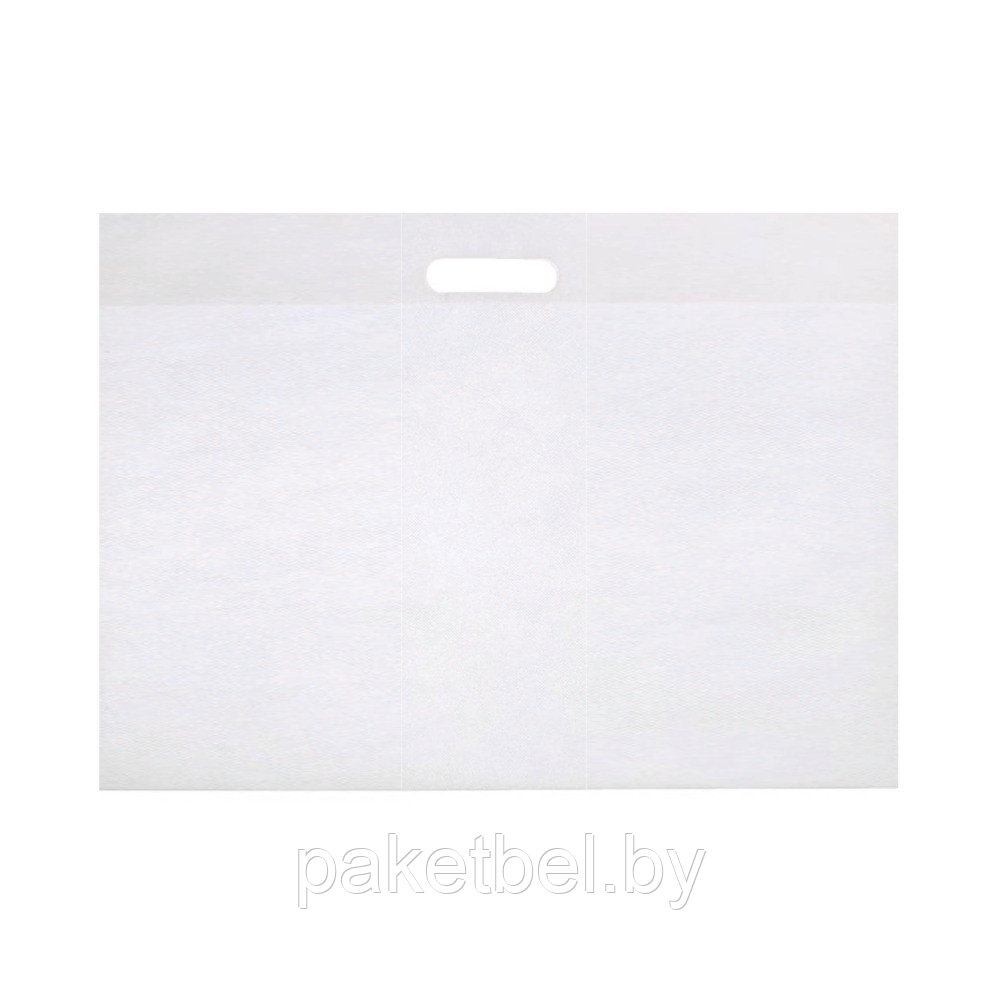 Пакет с вырубной ручкой ПВД, 600x500+40 мм, 75 мкм, белый