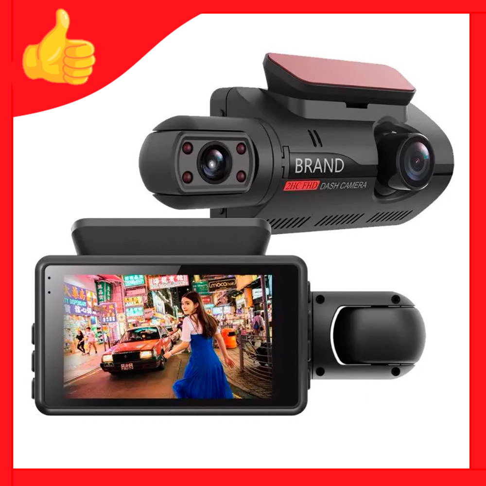 Видеорегистратор 2 камеры Vehicle BlackBOX DVR A68 Dual Lens Full HD 1080 + камера заднего вида в подарок - фото 1 - id-p202811936