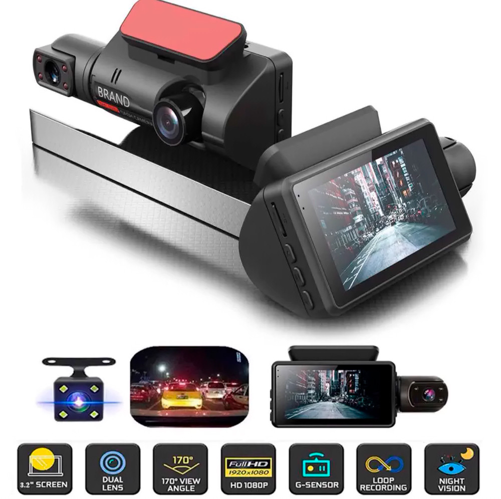 Видеорегистратор 2 камеры Vehicle BlackBOX DVR A68 Dual Lens Full HD 1080 + камера заднего вида в подарок - фото 8 - id-p202811783