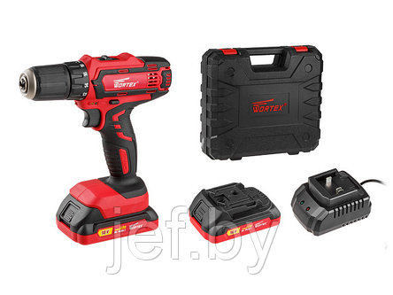 Аккумуляторная дрель-шуруповерт BD 1820-1 DLI в чемодане WORTEX BD18201DLi1029, фото 2
