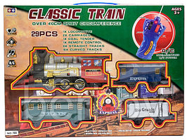 190 Железная дорога на радиоуправлении "Classic train", 29 элементов, свет, звук, детская железная дорога