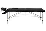 Складной 2-х секционный алюминиевый массажный стол BodyFit, черный 60 см, фото 4