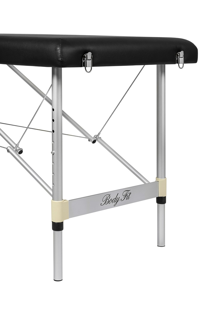 Складной 2-х секционный алюминиевый массажный стол BodyFit, черный 60 см - фото 3 - id-p202243492