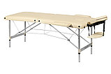Складной 2-х секционный алюминиевый массажный стол BodyFit, бежевый 60 см, фото 2