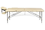 Складной 2-х секционный алюминиевый массажный стол BodyFit, бежевый 60 см, фото 3