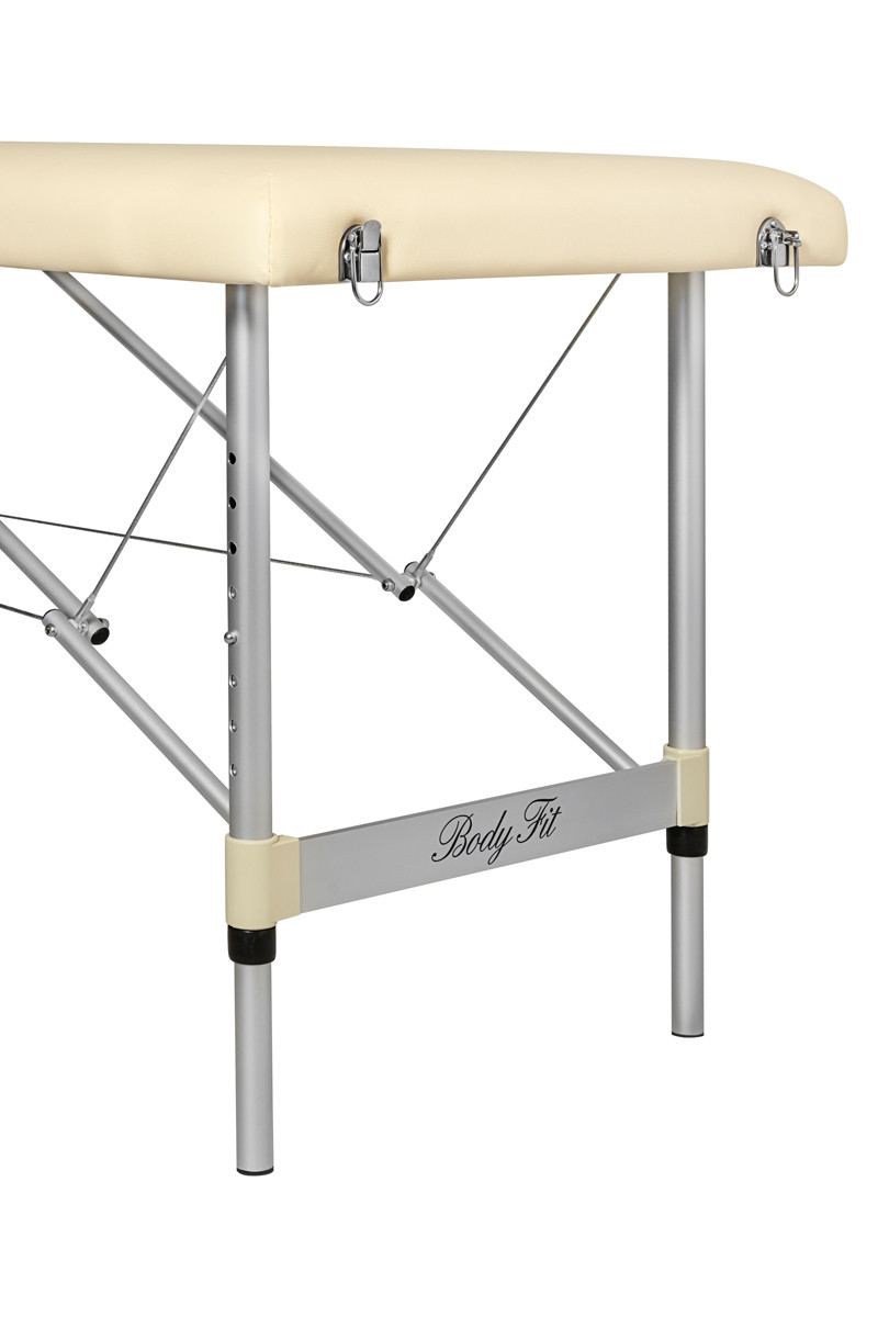 Складной 2-х секционный алюминиевый массажный стол BodyFit, бежевый 60 см - фото 4 - id-p202243657