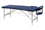 Складной 2-х секционный алюминиевый массажный стол BodyFit, синий 60 см, фото 3