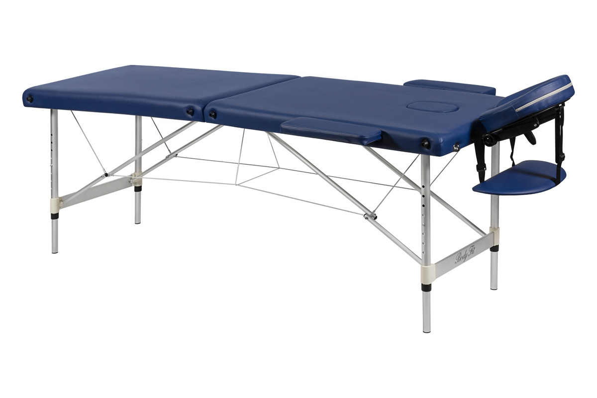 Складной 2-х секционный алюминиевый массажный стол BodyFit, синий 60 см - фото 3 - id-p202243614