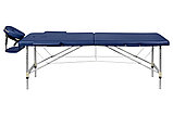 Складной 2-х секционный алюминиевый массажный стол BodyFit, синий 60 см, фото 2