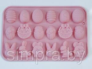 Форма для выпечки «Яйца и кролики», 19×12.5 см, 18 ячеек - фото 1 - id-p202850590