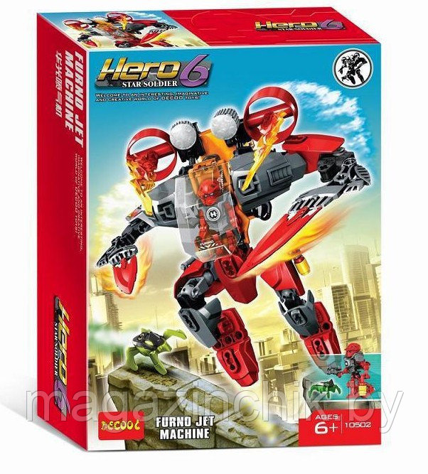 Конструктор Decool Hero 6 Star Soldier 10502 Реактивная машина Фурно аналог Лего (LEGO) 44018 Hero Factory - фото 4 - id-p27704213