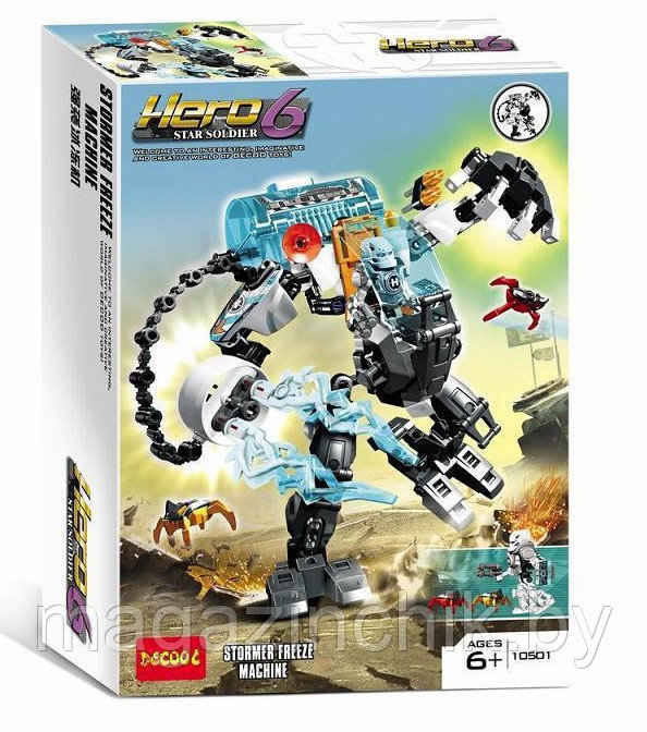 Конструктор Decool Hero 6 Star Soldier 10501 Замораживающий робот Стормера аналог Лего (LEGO) 44017 Hero Facto - фото 4 - id-p27704220